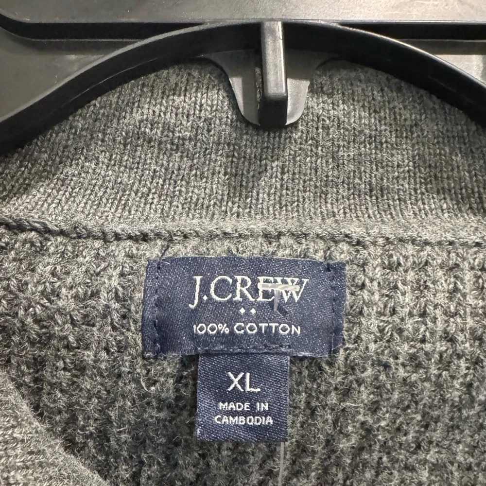 J. Crew Men's Gray Quarter-Zip Sweater 100% cotton